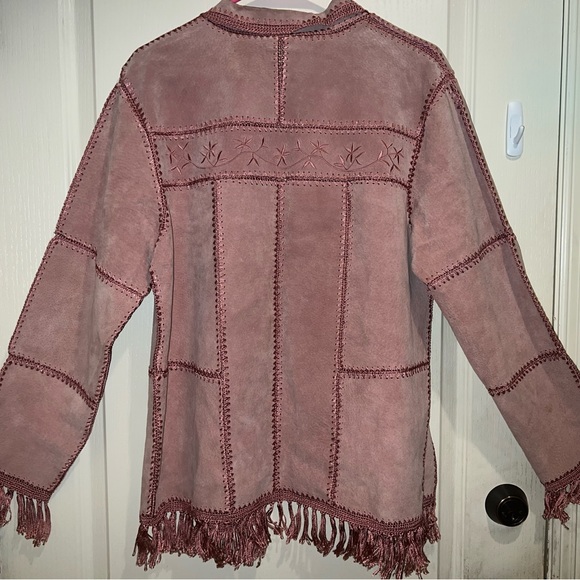 Used Dressbarn pink leather patchwork jacket - Picture 5 of 7